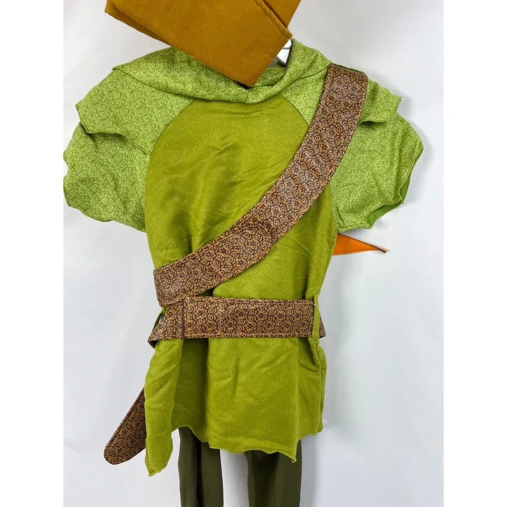 Disney Store Boys Peter Pan Green Halloween Costume Mismatched Sizes 4 5/6 READ